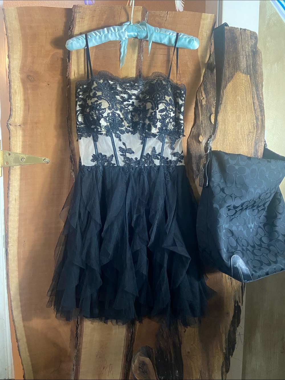 Deb y2k Black Lace Bodice Tulle Party Dress Juniors 13